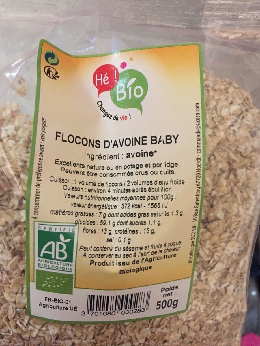 Open Food Facts Flocon d'avoine baby packshot