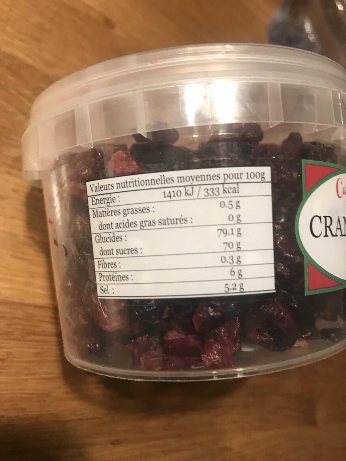 Open Food Facts Cranberries packshot