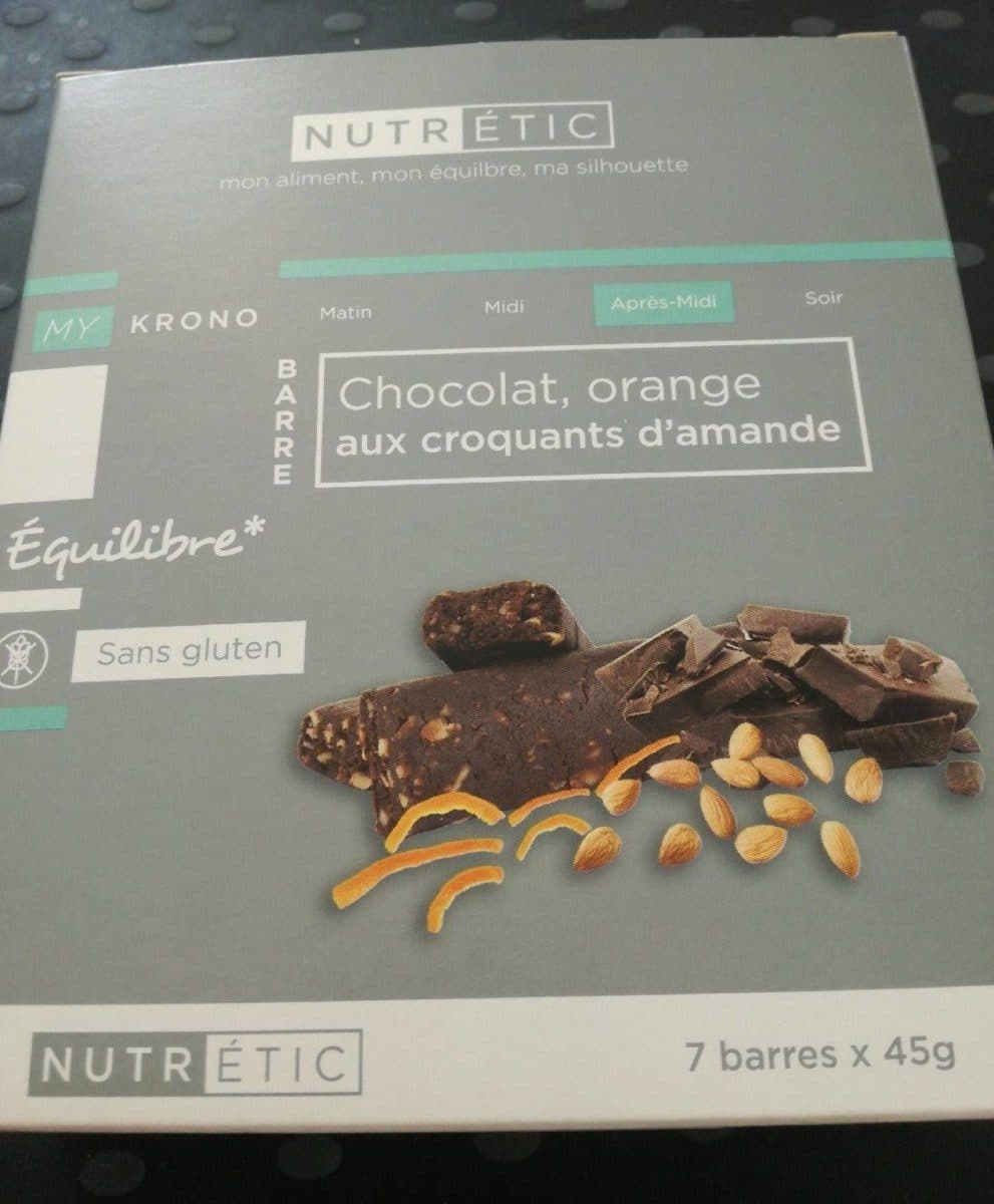 Open Food Facts Barre chocolat, orange aux croquants d'amande packshot