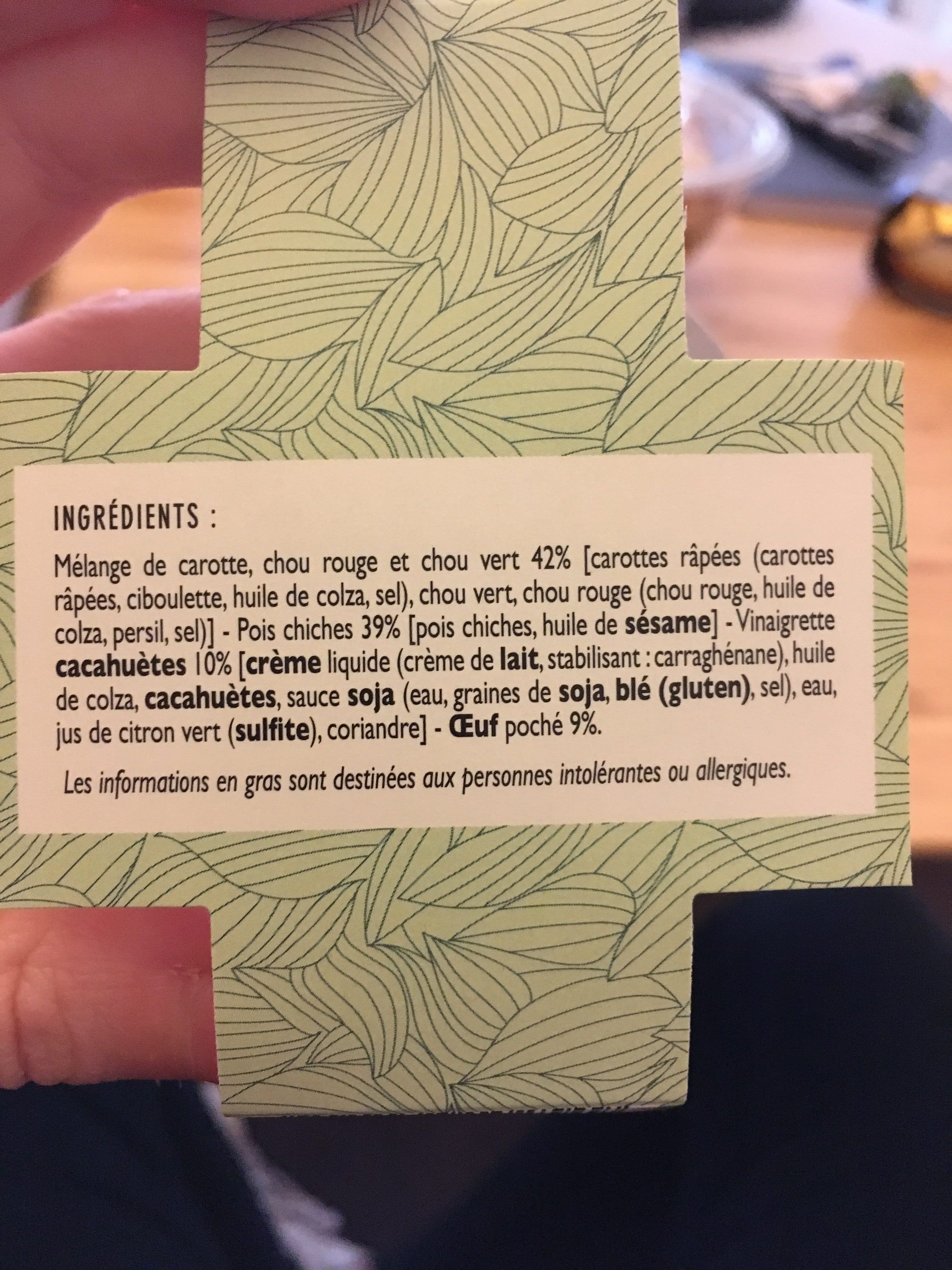 Paricicuisind Salade de pois chiches, chou, oeuf poché, sauce cacahuètes packshot