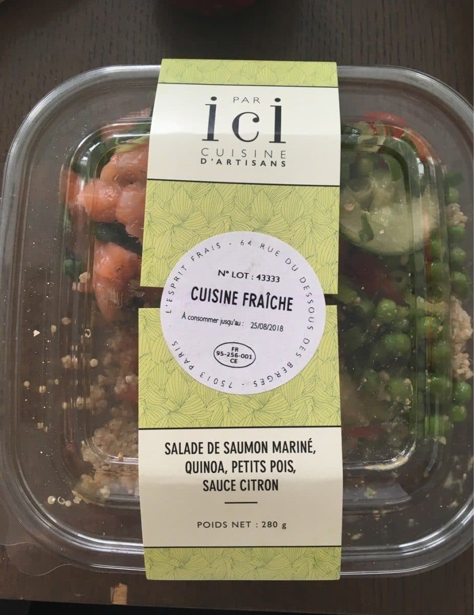 Open Food Facts Salade de saumon mariné, quinoa, petits pois sauce citron packshot