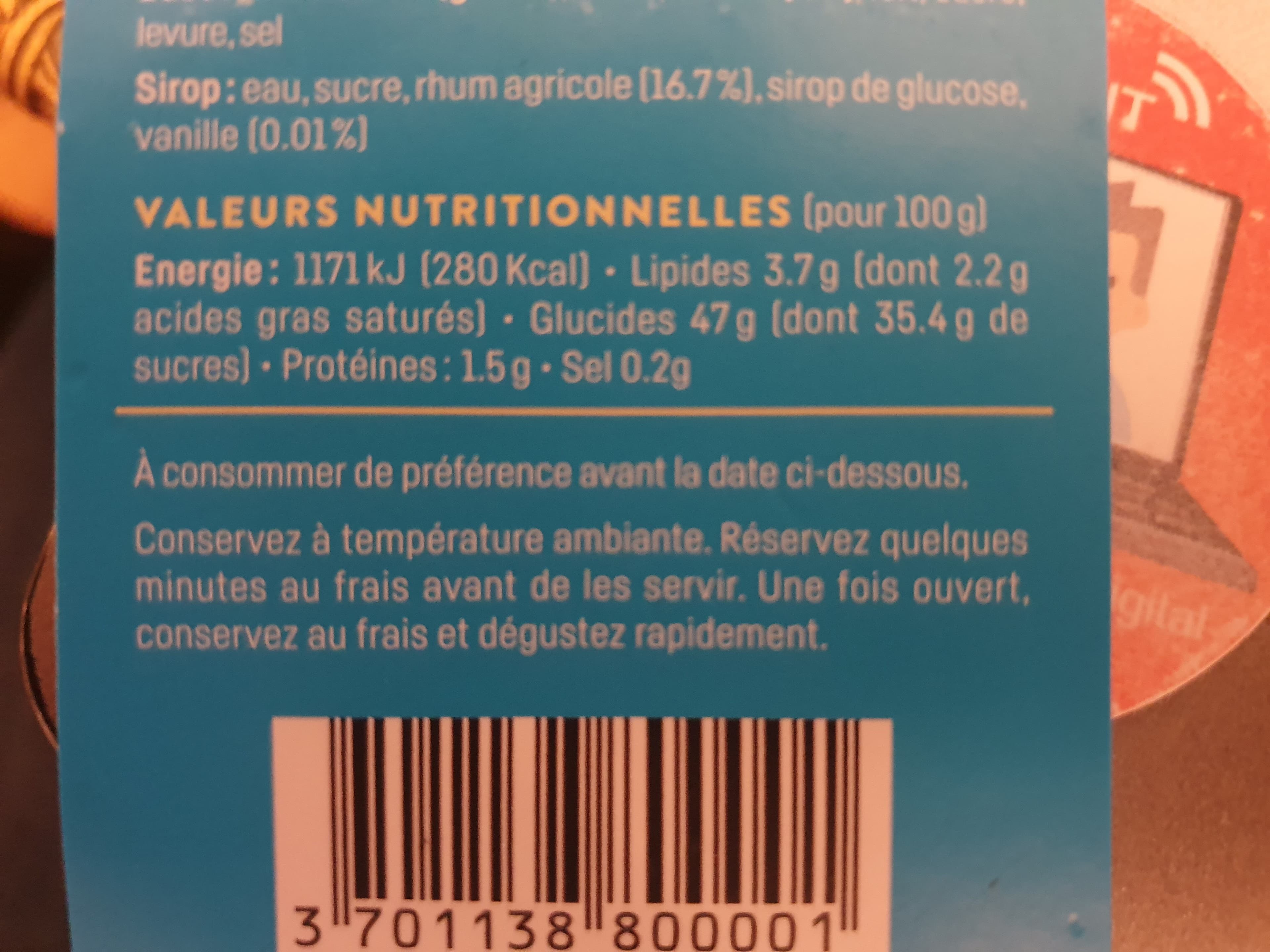 Les Babas De St Malo Babas au rhum de Marie Galante & a la vanille de Madagascar packshot
