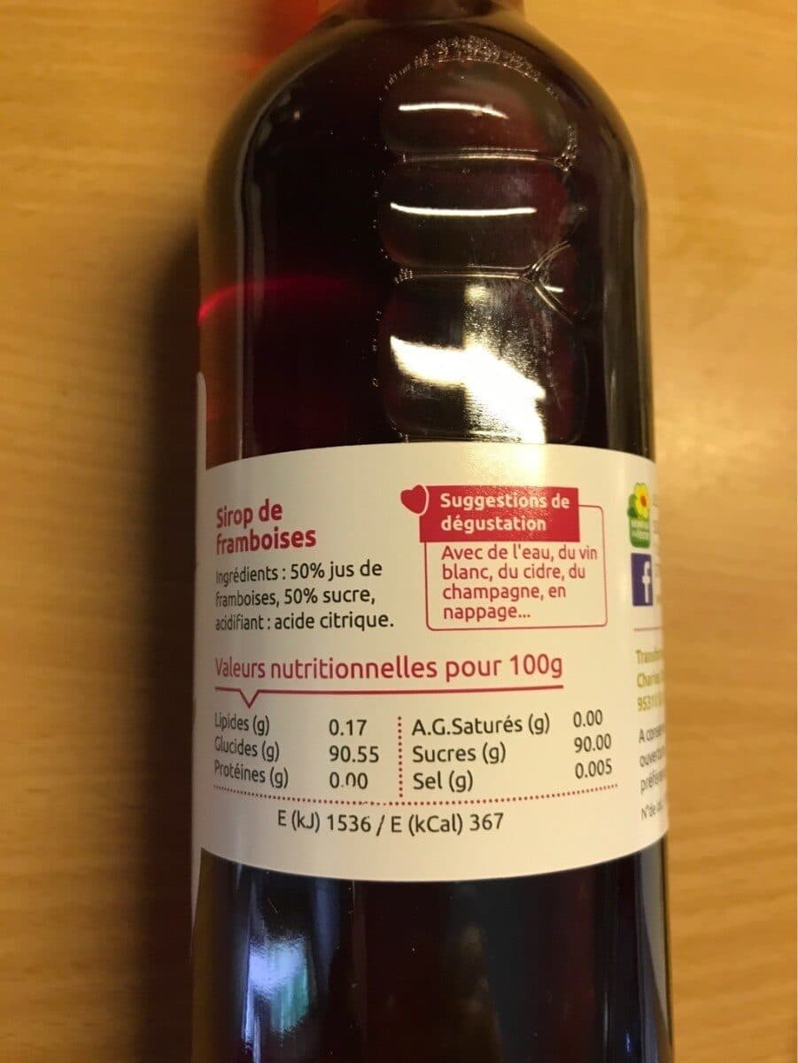 Open Food Facts Sirop de framboise packshot