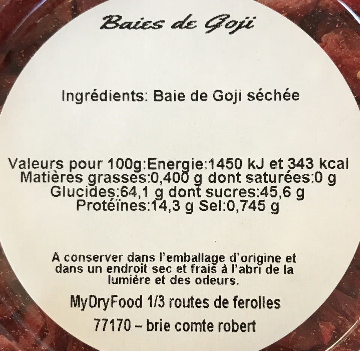Open Food Facts Baies de goji packshot
