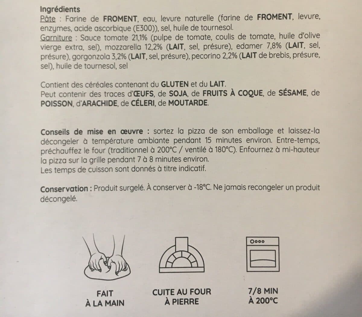 Open Food Facts Pizza napolitaine 4 fromages packshot