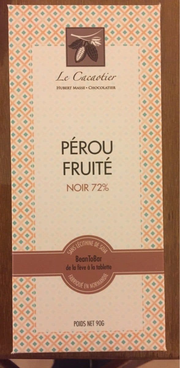 Le Cacaotier Perou fruite noir 72% packshot