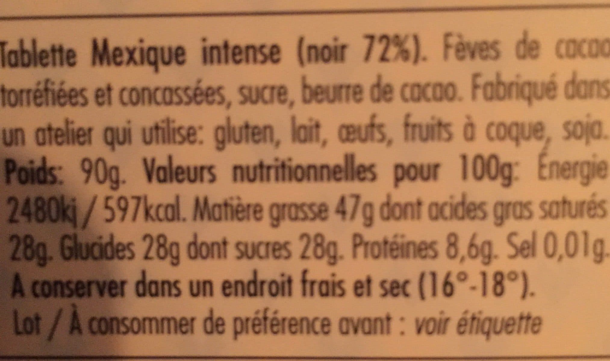 Le Cacaotier Tablette Mexique intense packshot