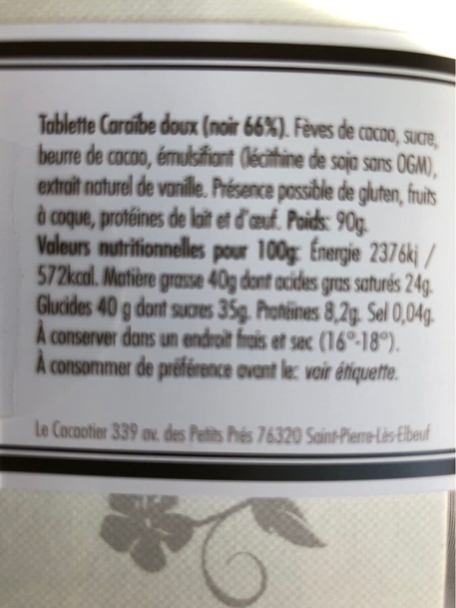Le Cacaotier Caraibe doux packshot