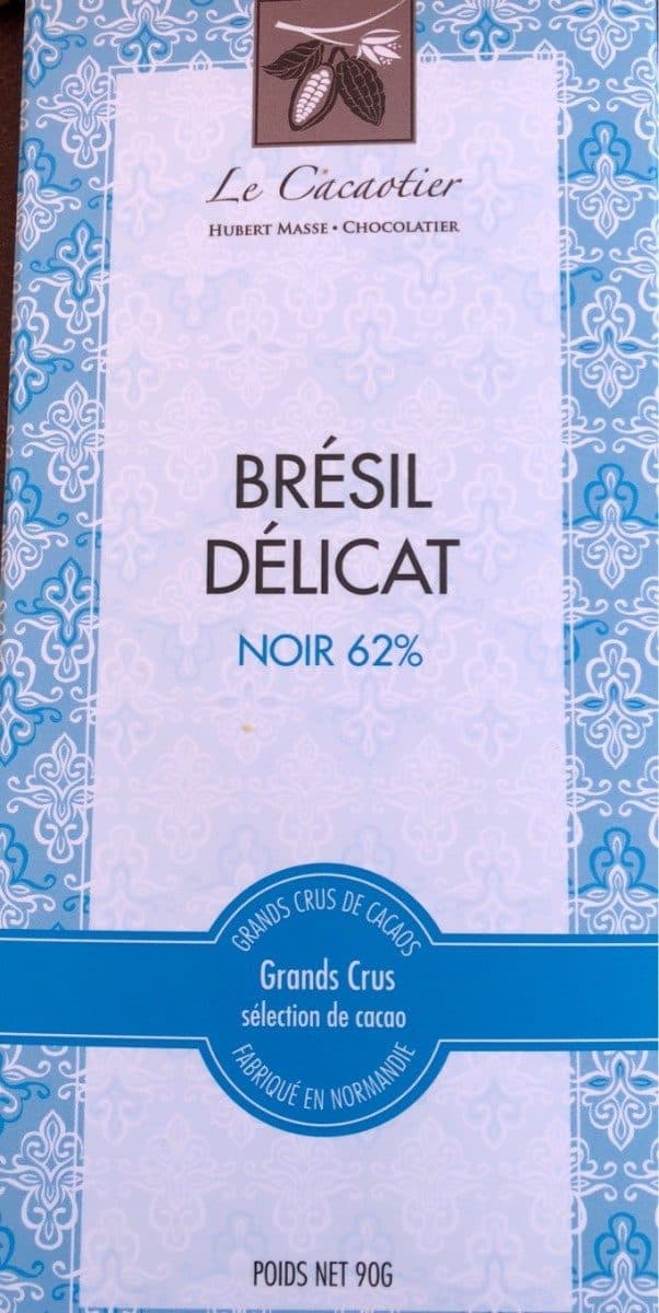 Le Cacaotier Chocolat Brésil délicat noir 62% packshot