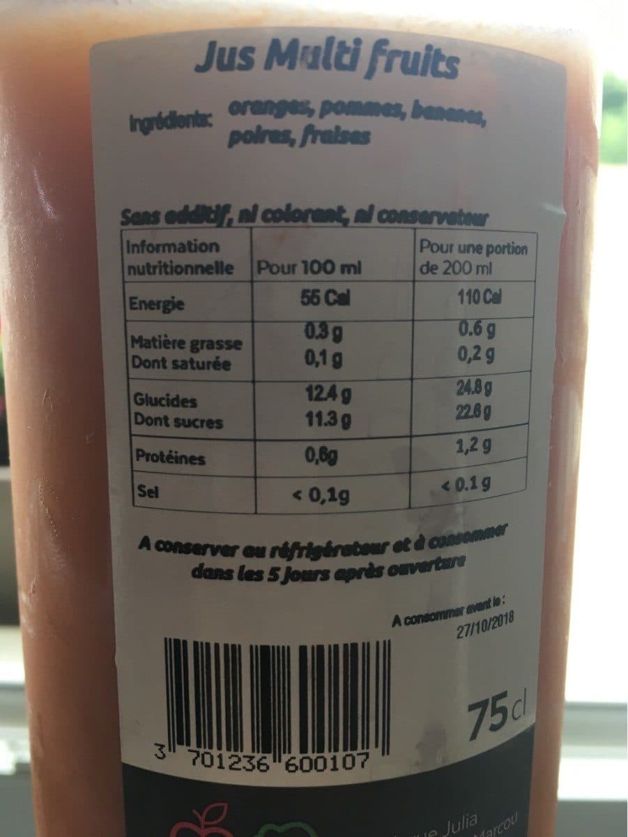 Open Food Facts Jus multi fruit packshot