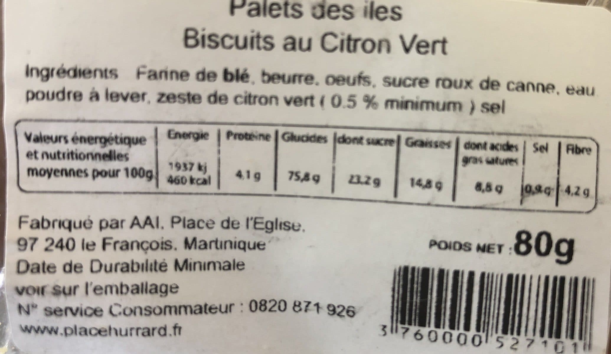 Open Food Facts Biscuits au citron vert packshot