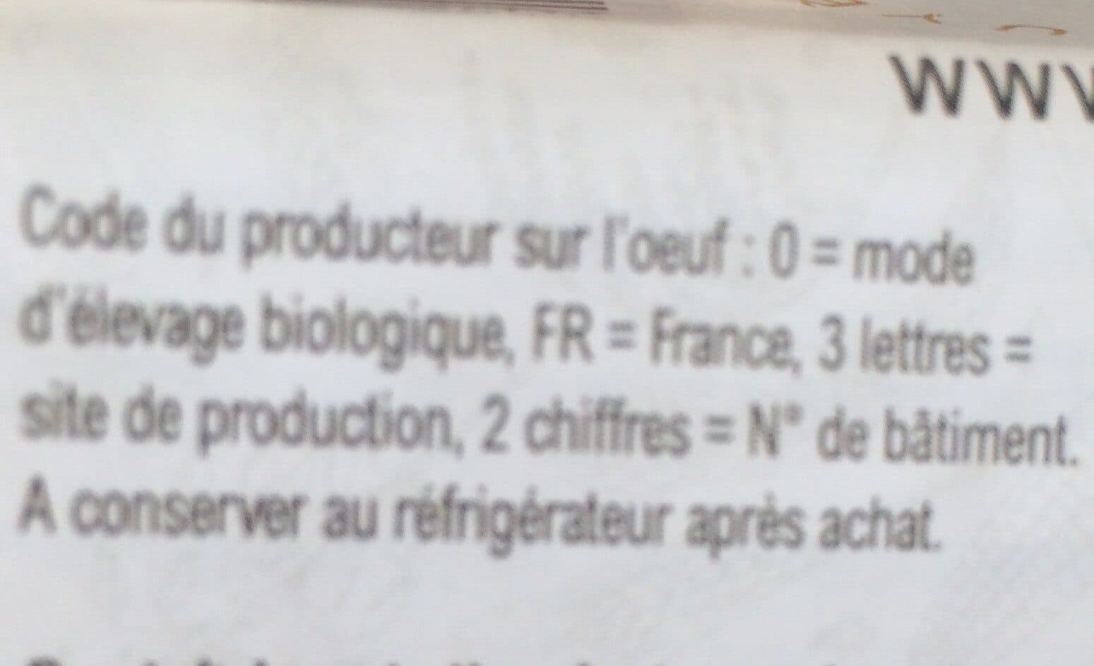 L'Œuf des Bruyères Oeufs Biologiques packshot