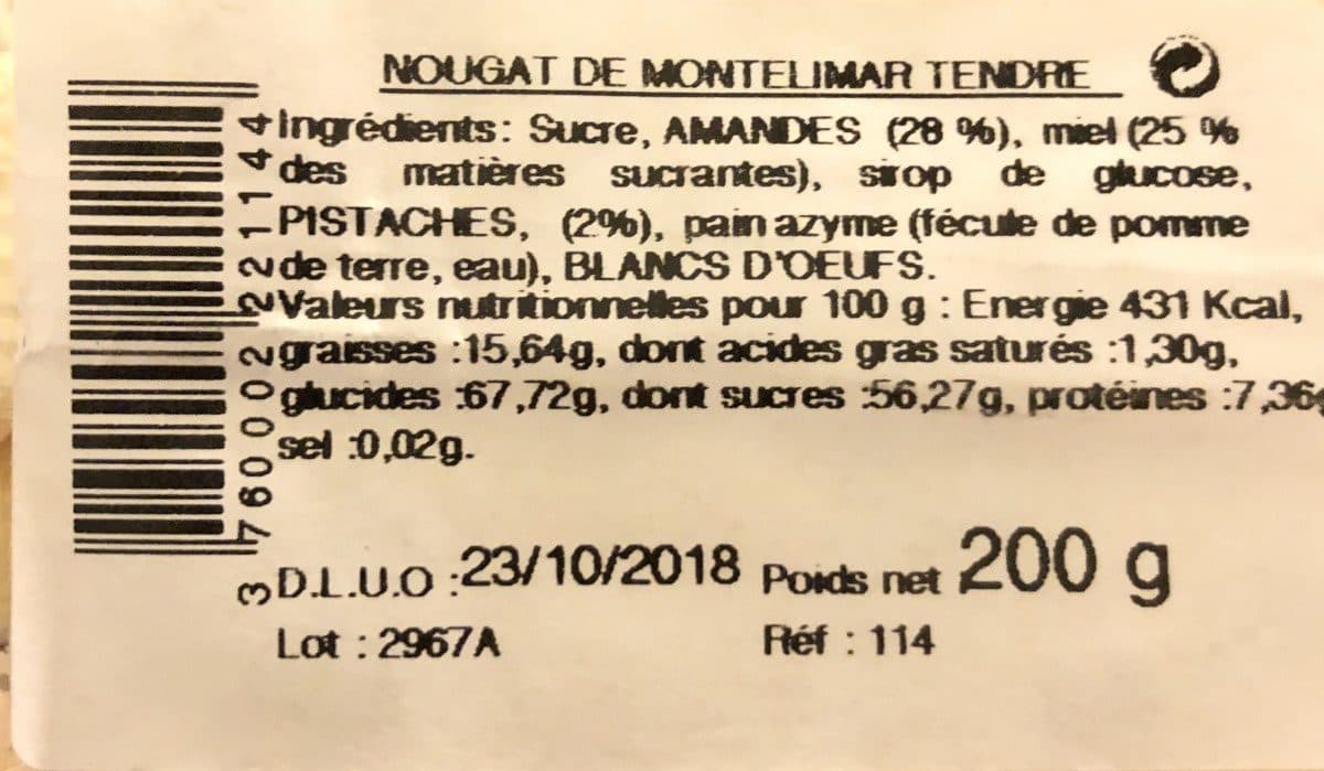 Open Food Facts Nougat de montelimat packshot