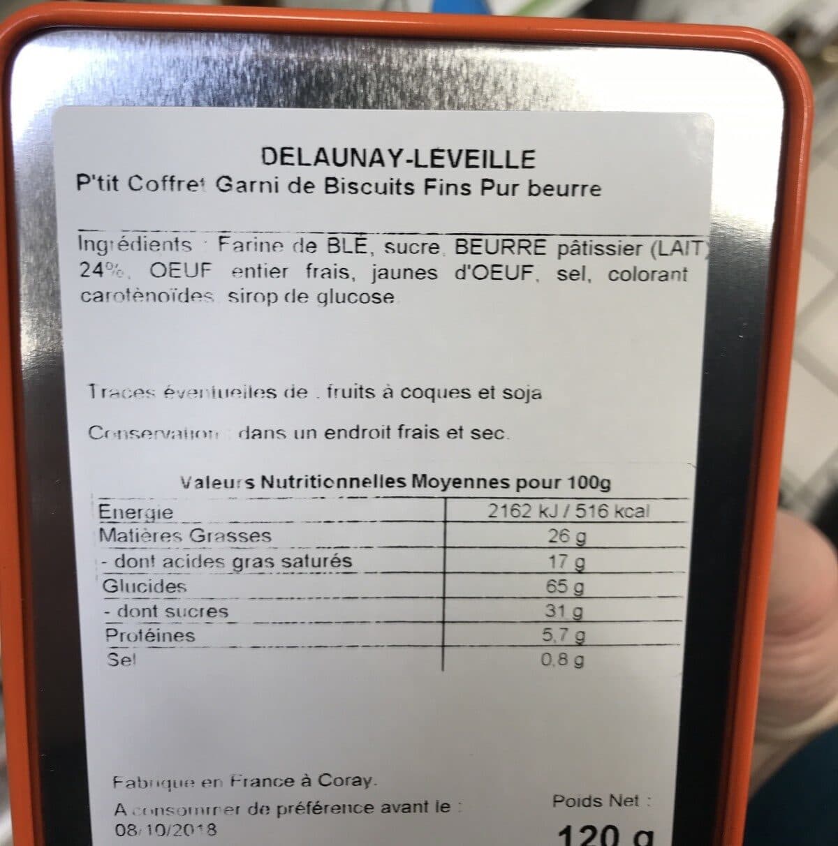 Delaunay Léveillé P'tit coffret gaeni de biscuits fins pur beurre packshot