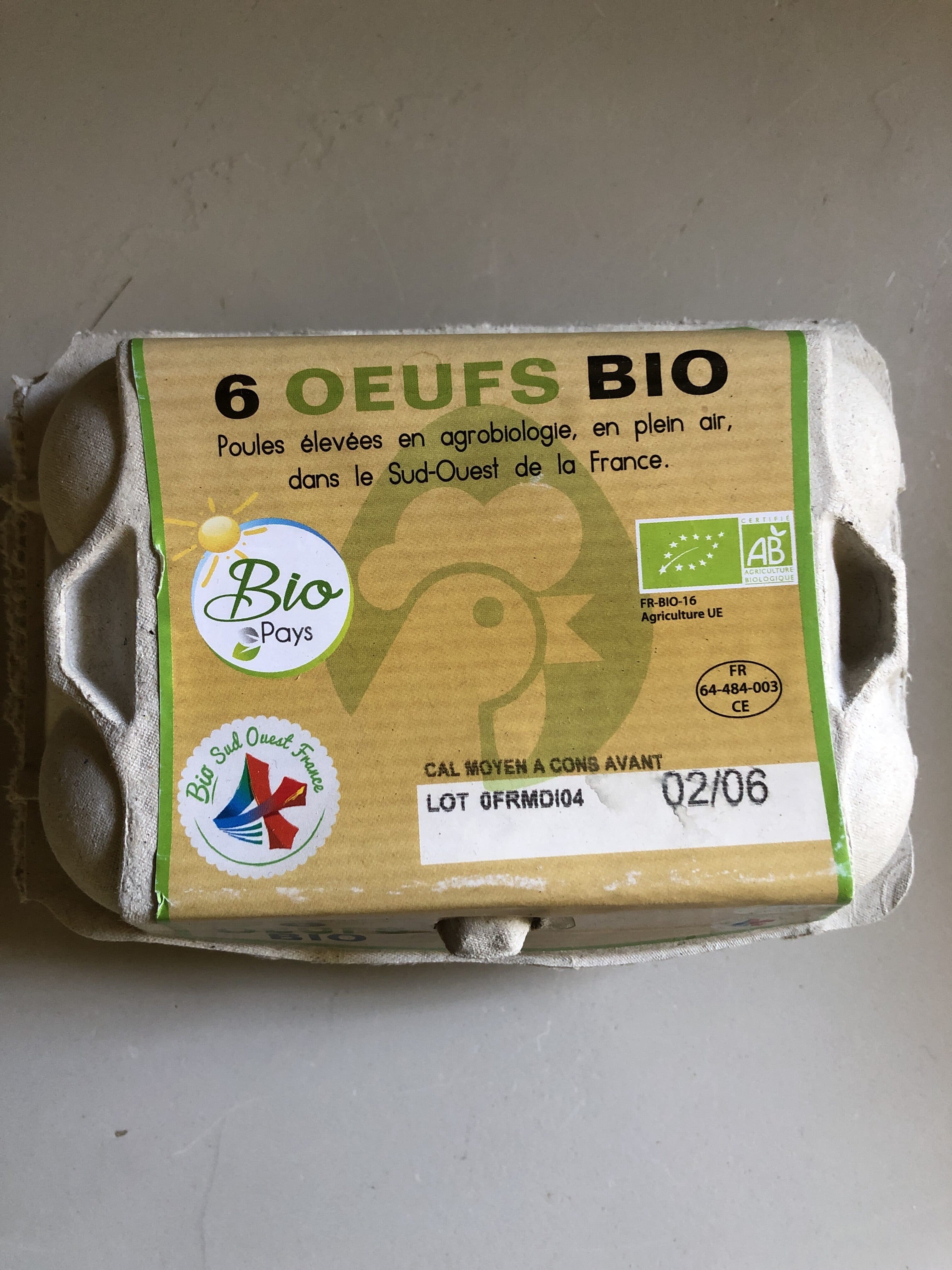 Intermarché 6 Œufs Frais Bio packshot