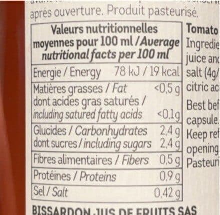 Jean louis Bissardon Jus de tomate packshot