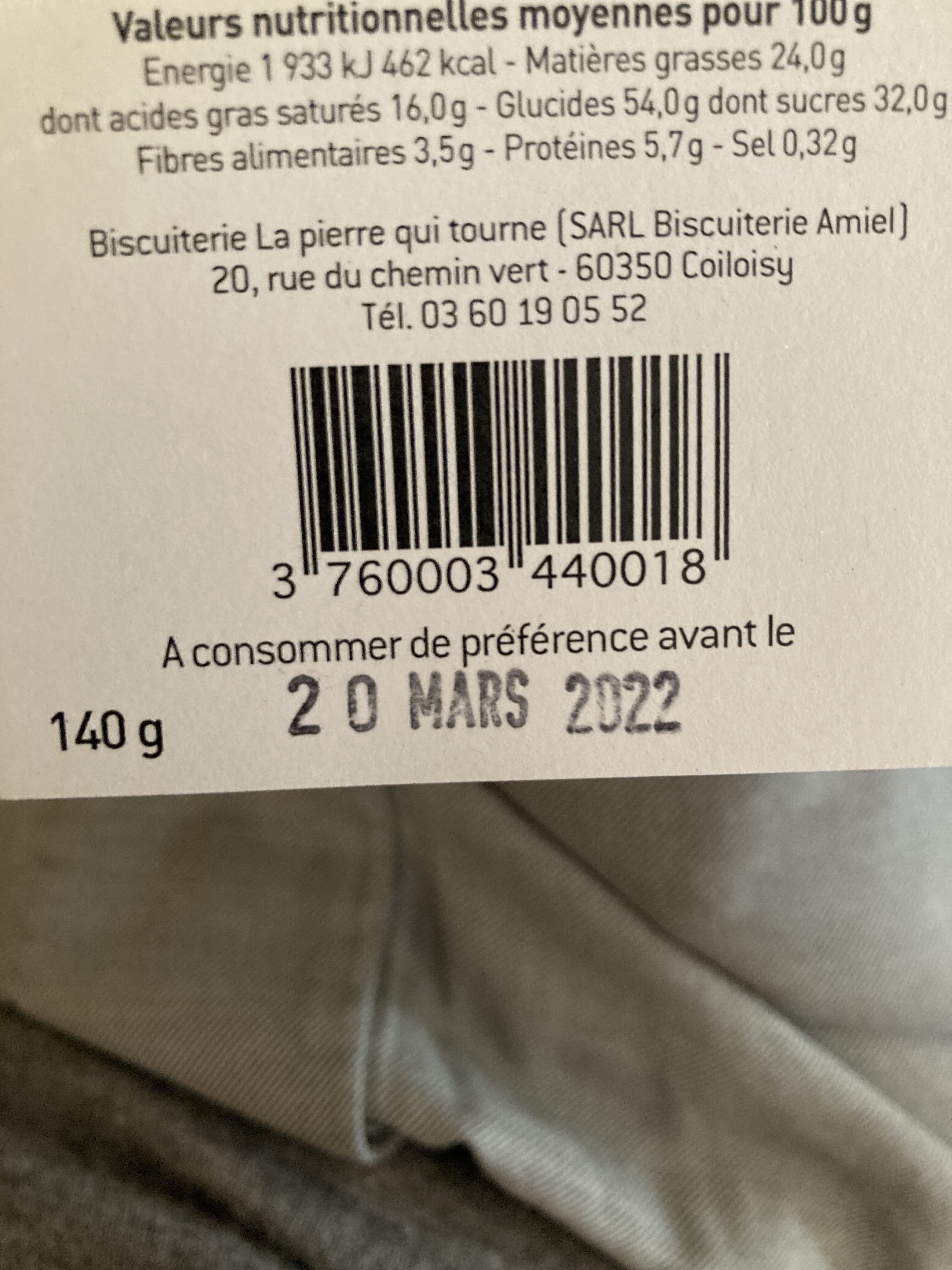 La Pierre qui Tourne Biscuits aux chocolat noir 70% et pépites « Ultra chocolat » packshot
