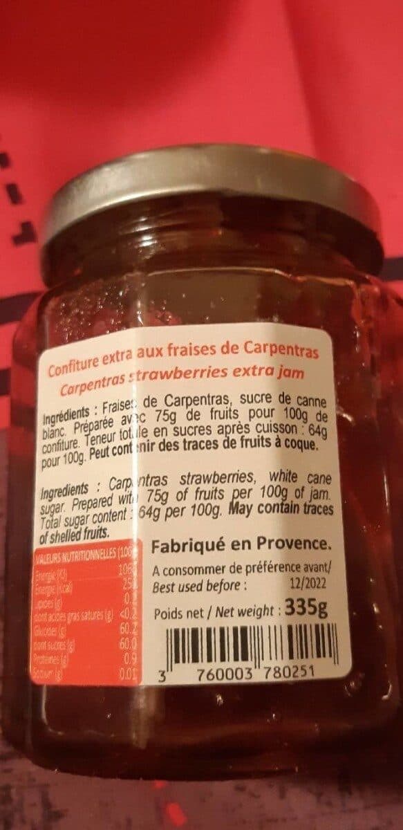 La Roumanière Confiture extra fraises de Carpentras packshot