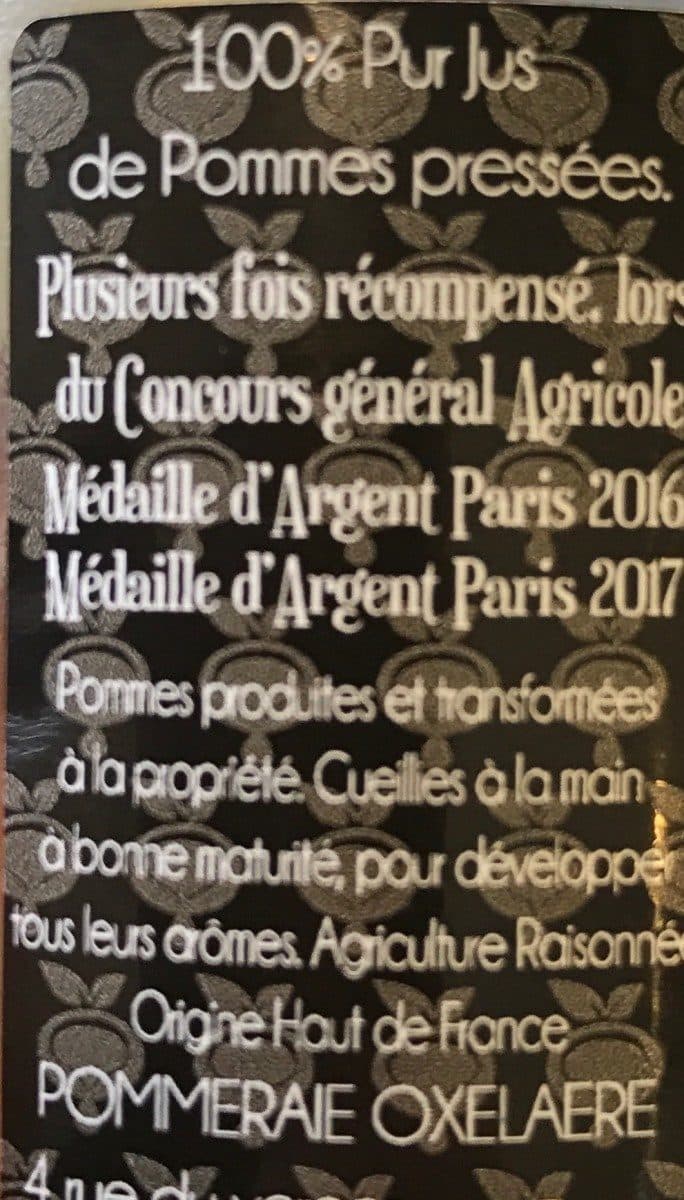 Pommeraie d'Oxelaëre Jus de pomme packshot