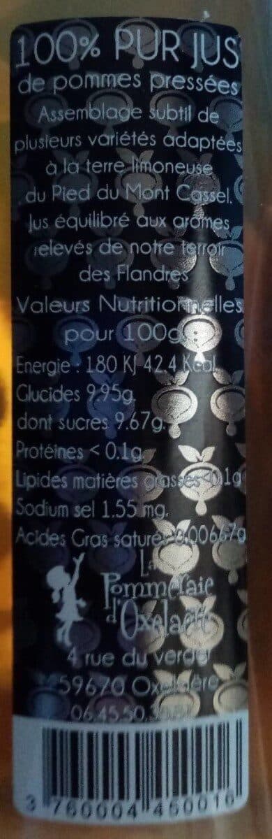 Pommeraie d'Oxelaëre Jus de pomme packshot