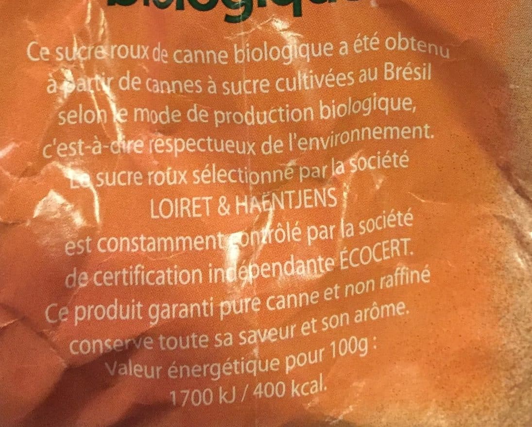 LOIRET & HAENTJENS Sucre Roux de Canne Bio packshot