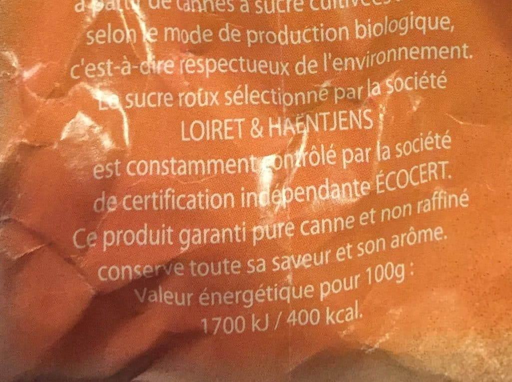 LOIRET & HAENTJENS Sucre Roux de Canne Bio packshot
