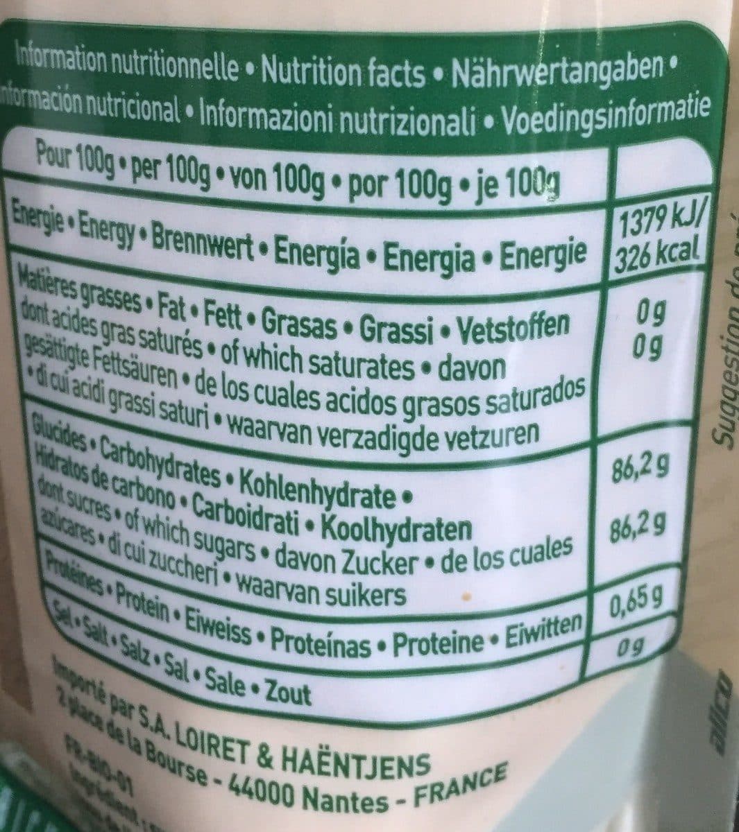 Open Food Facts Sucre complet de canne bio Panela packshot