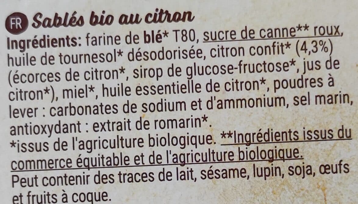Bisson Sablés authentiques - citron packshot