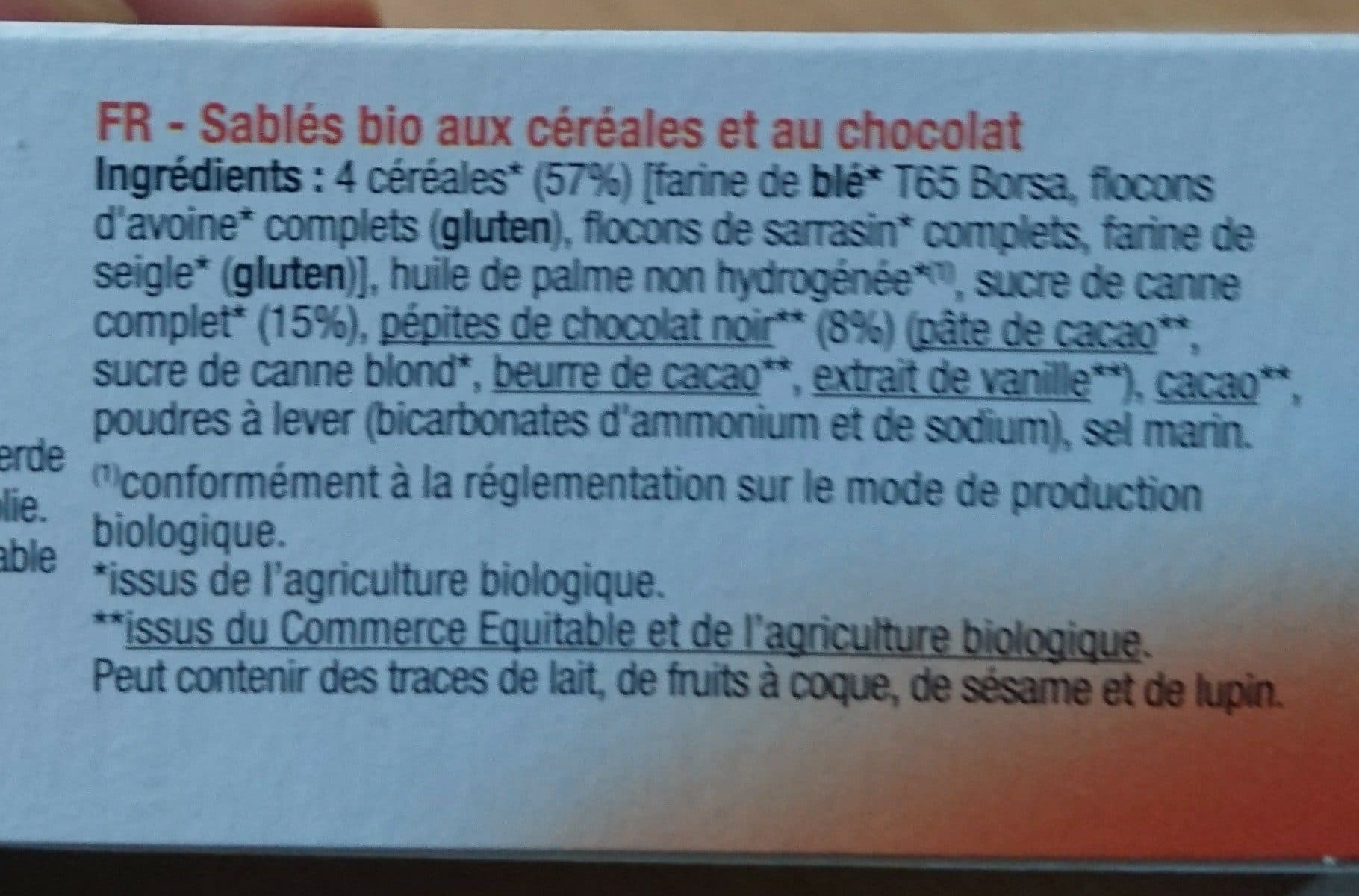 Bisson Matins bio 4 céréales chocolat packshot
