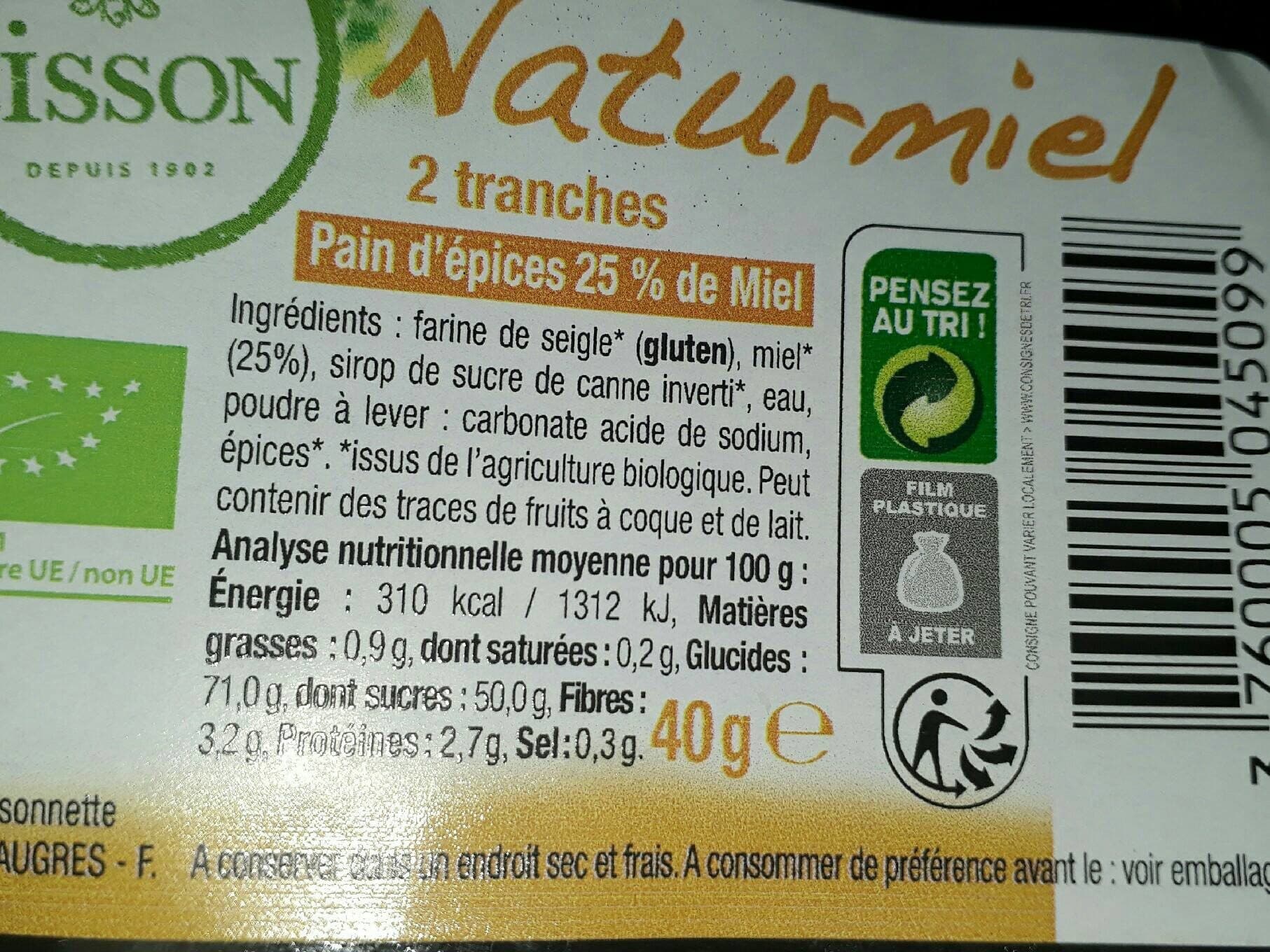 Bisson Naturmiel Sachet 2 Tranches packshot
