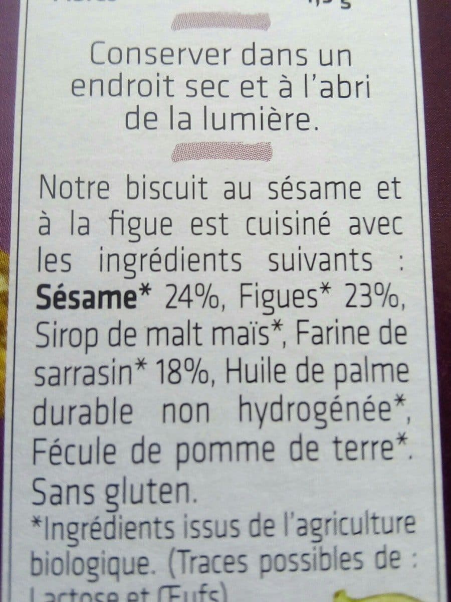 Open Food Facts Biscuit sarrasin, figues et sésame packshot