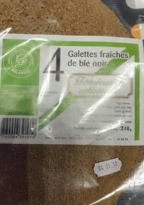Les mousquetaires 4 Galettes de ble noir fraiches LES CREPES DE MALANSAC packshot