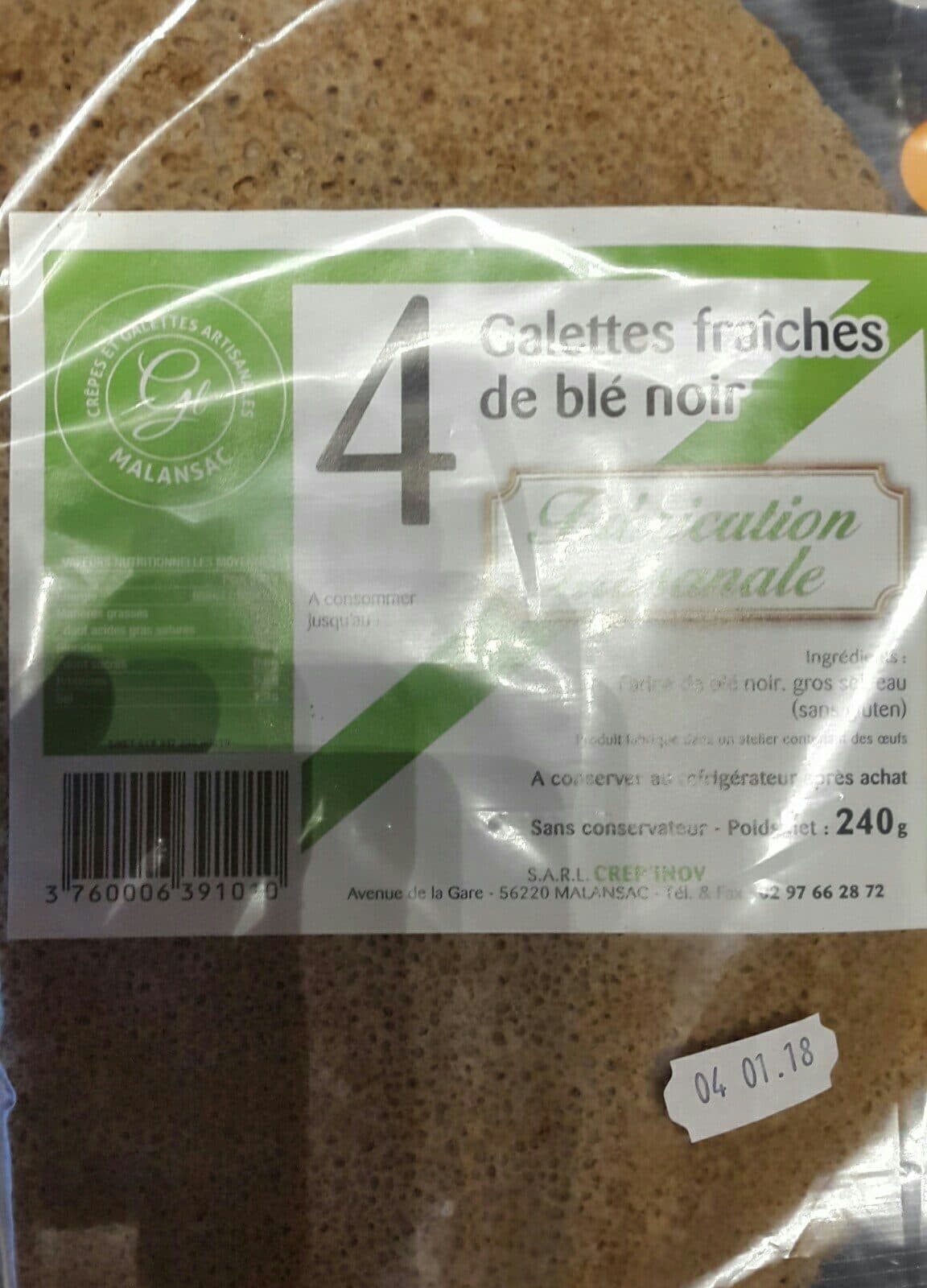 Les mousquetaires 4 Galettes de ble noir fraiches LES CREPES DE MALANSAC packshot