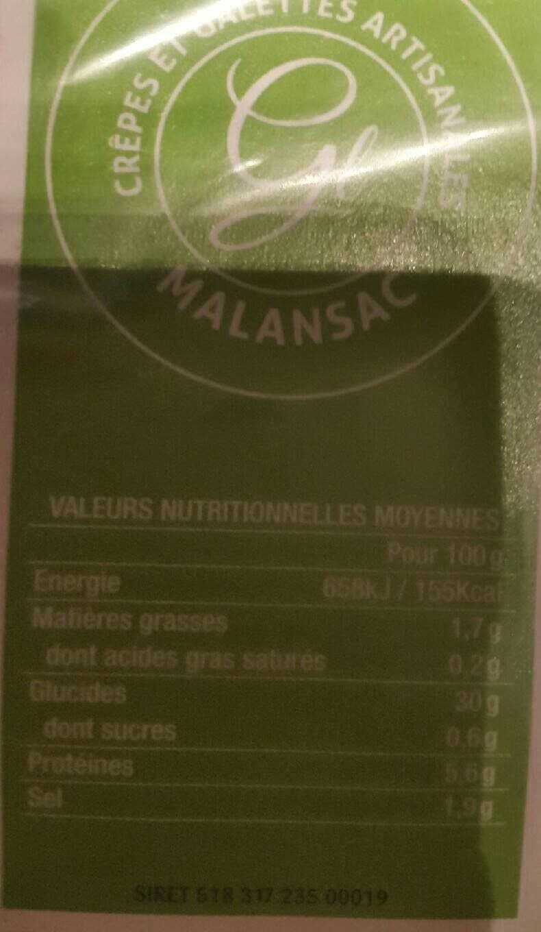 Les mousquetaires 4 Galettes de ble noir fraiches LES CREPES DE MALANSAC packshot