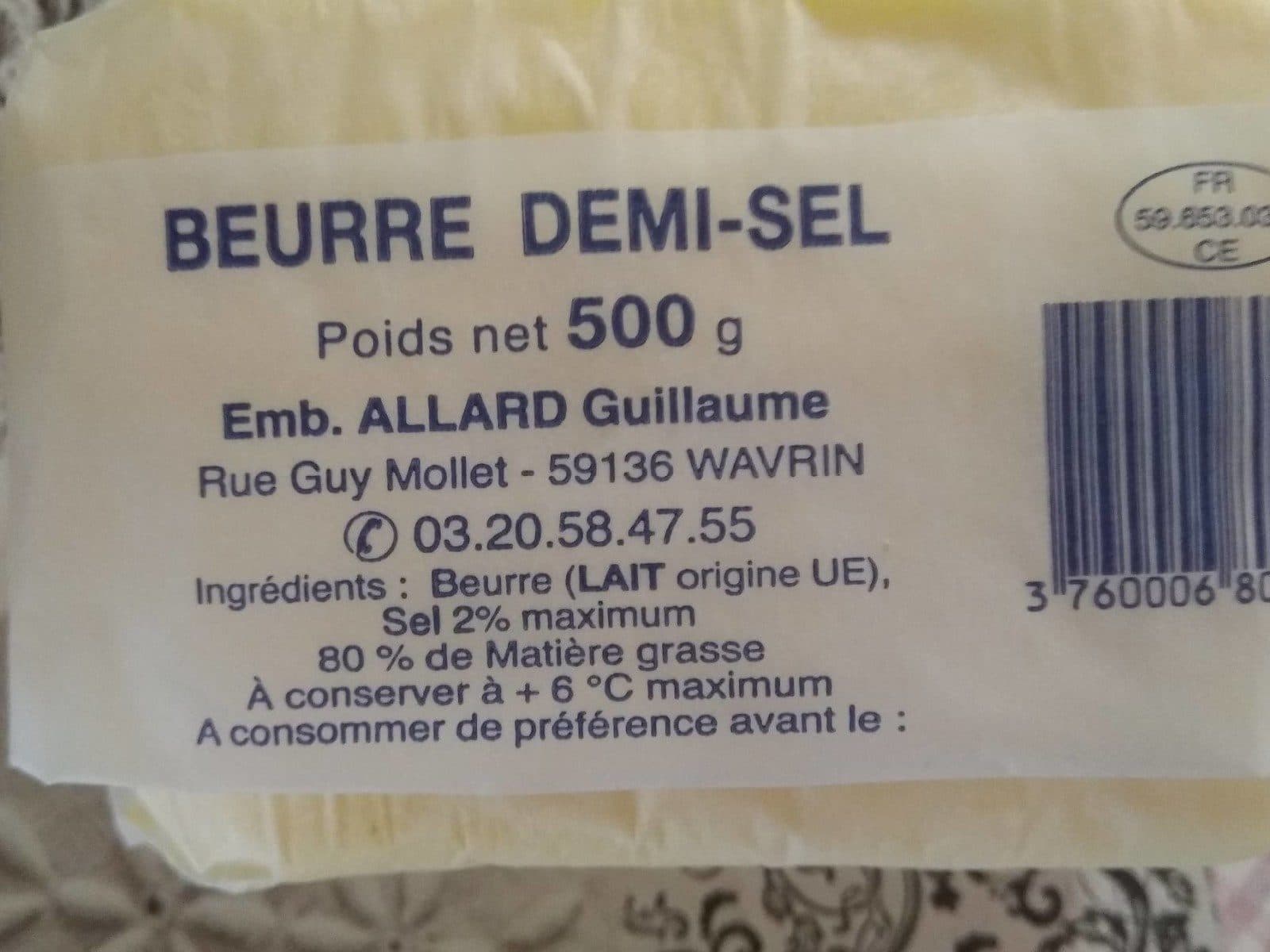 Open Food Facts Beurre demi sel packshot