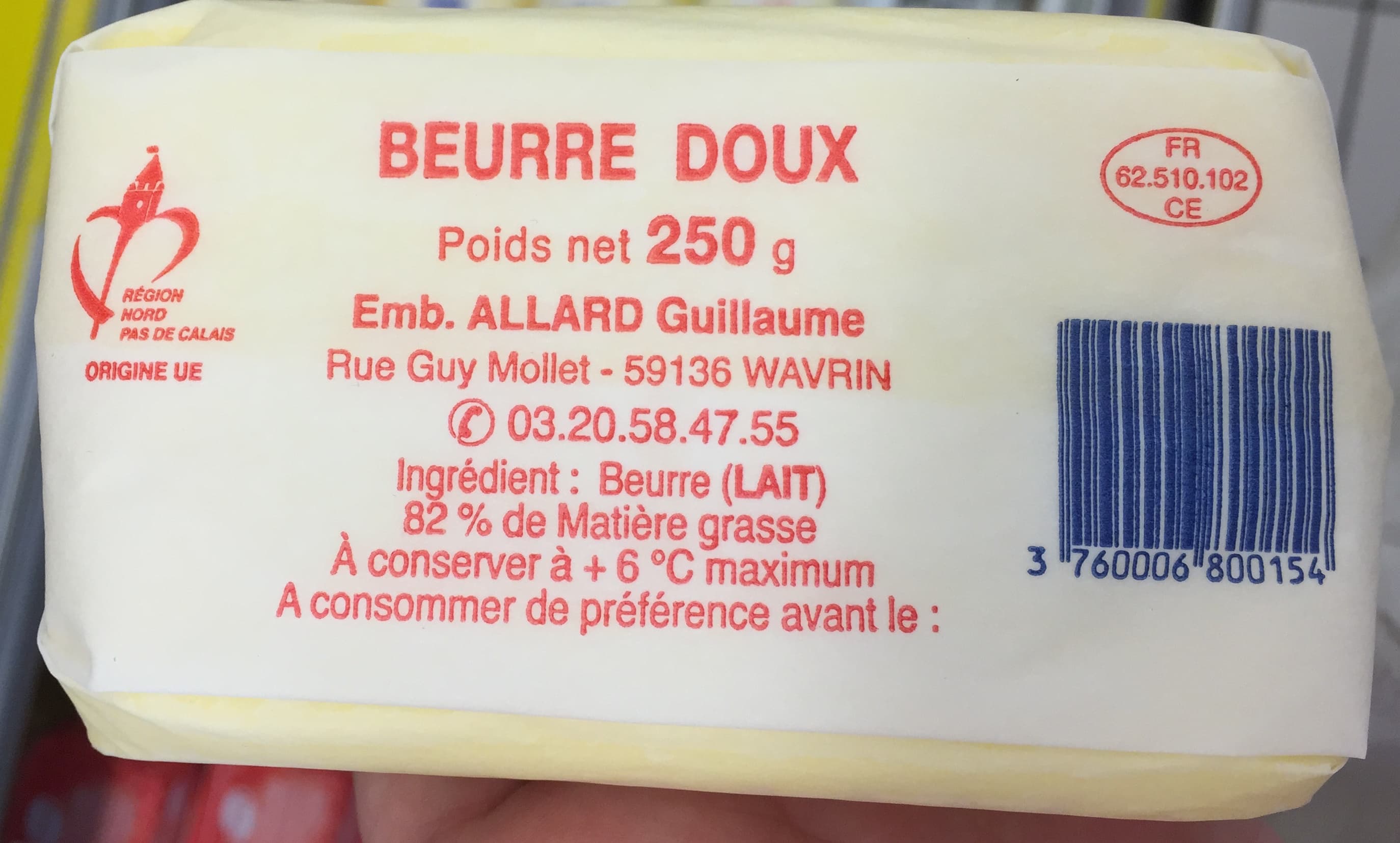 Guillaume Allard Beurre Doux (82% MG) packshot