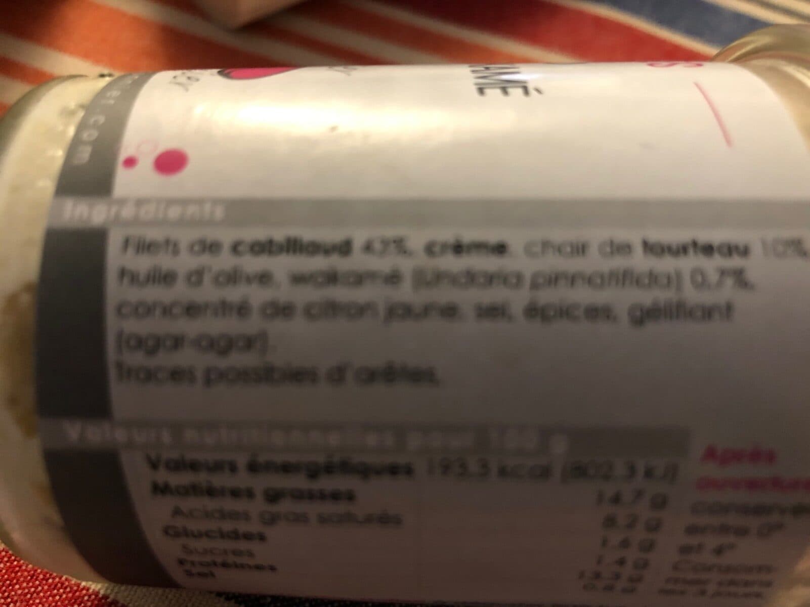 L'Atelier du Poissonnier Rillettes cabillaud tourteau wakame packshot