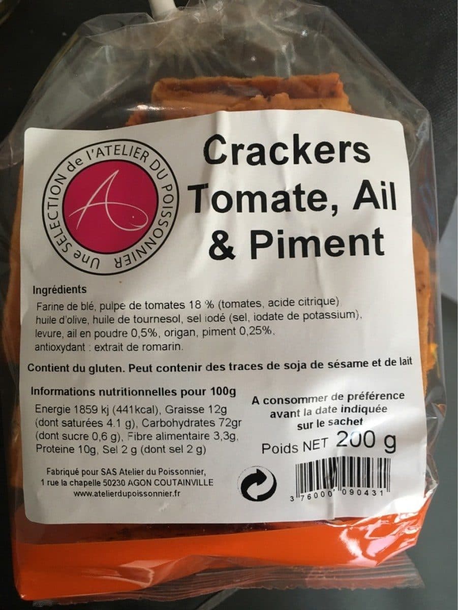 Open Food Facts Crackers tomate, ail et pinent packshot