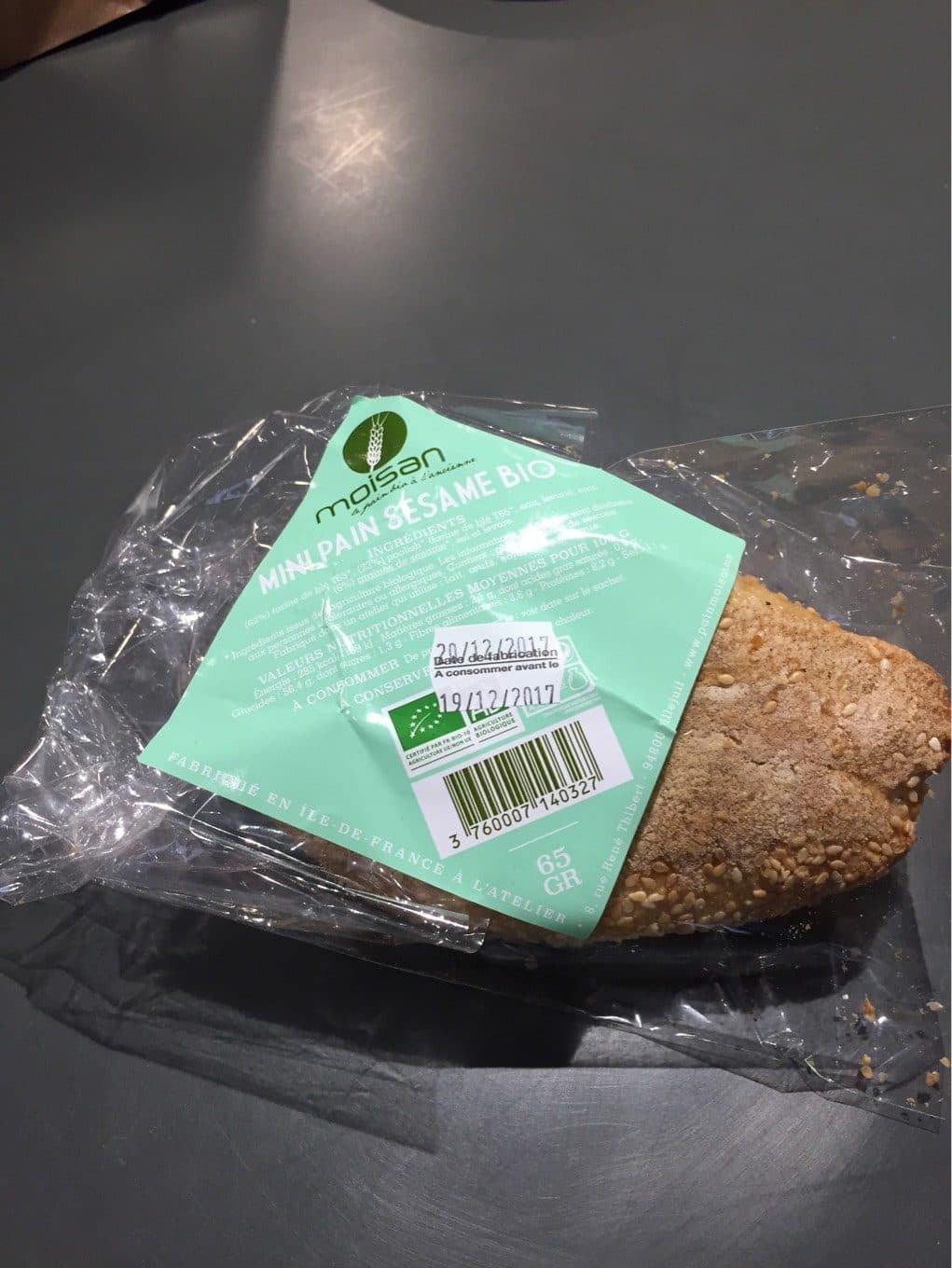 Moisan Petit Pain au Sésame packshot
