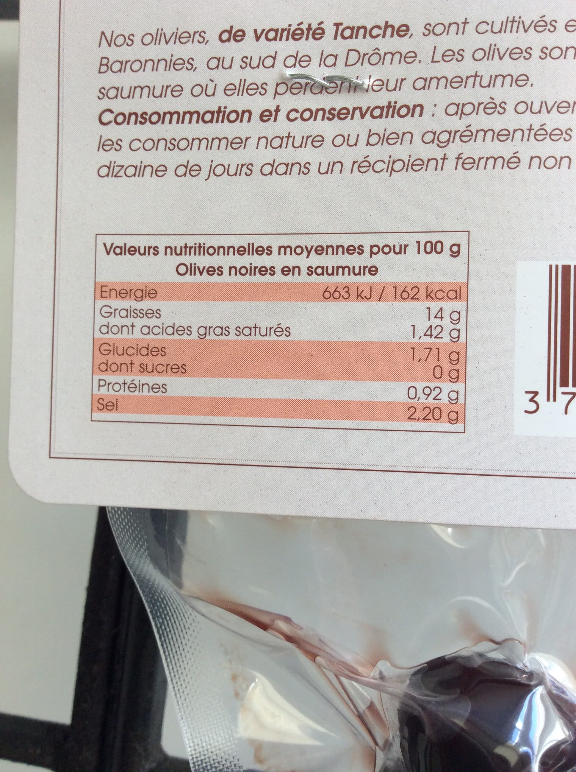 La Césarde Olives Noires Variétés Tanche, 250 Grammes, Marque La Césarde packshot