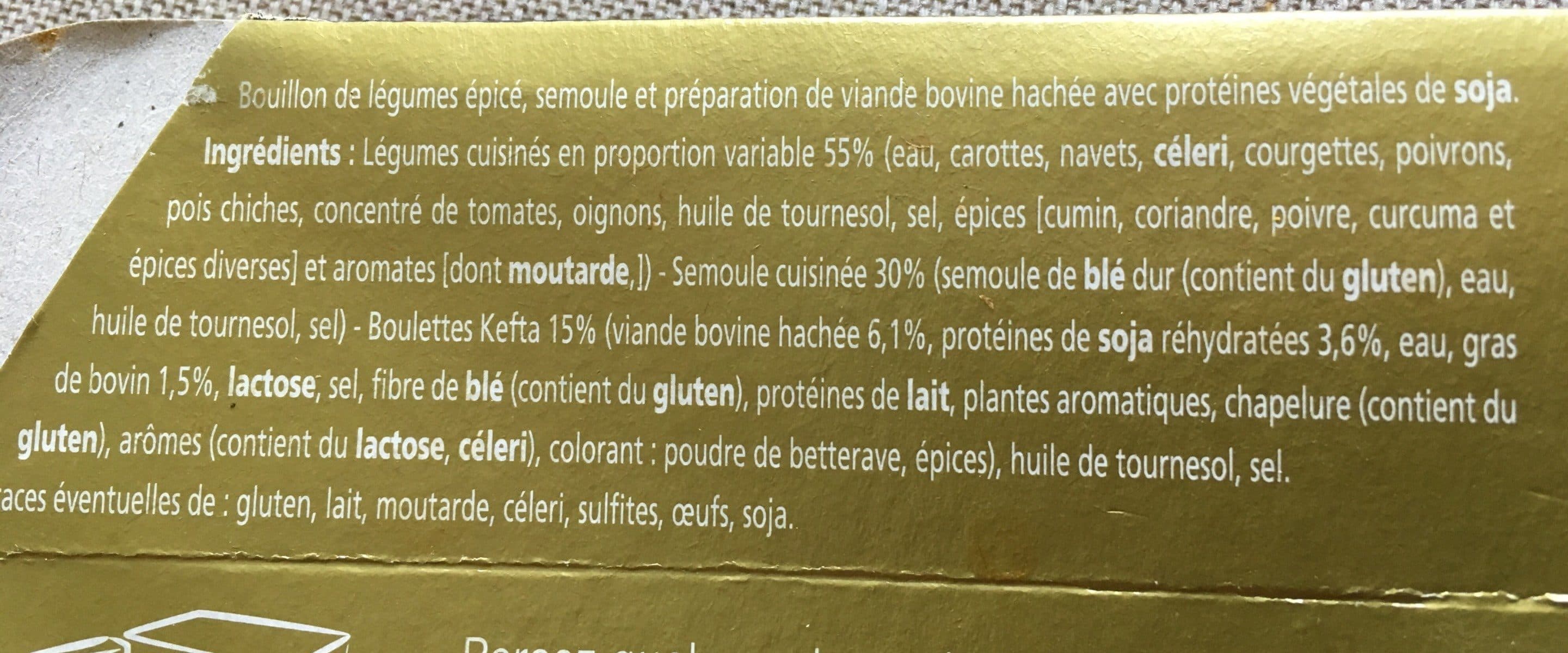 Hannah milouda Couscous kefta aux légumes packshot