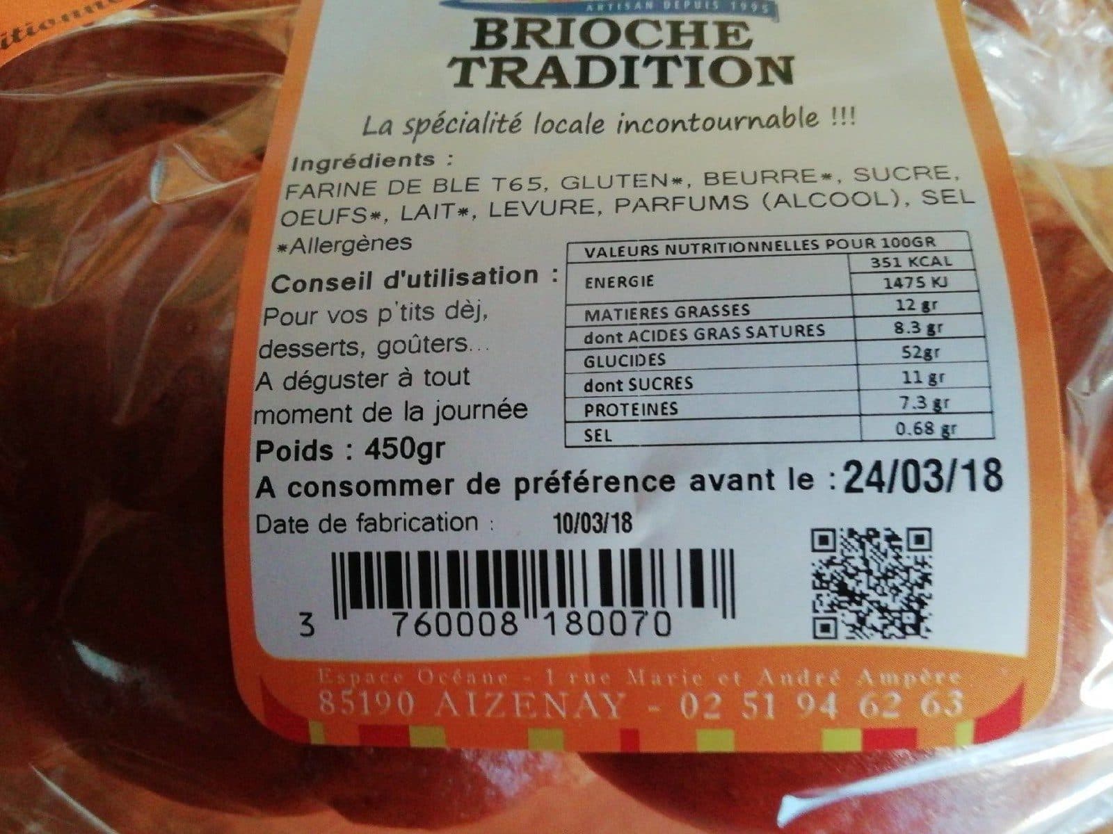 LES FOURNÉES DE LA VIE Brioche tradition packshot