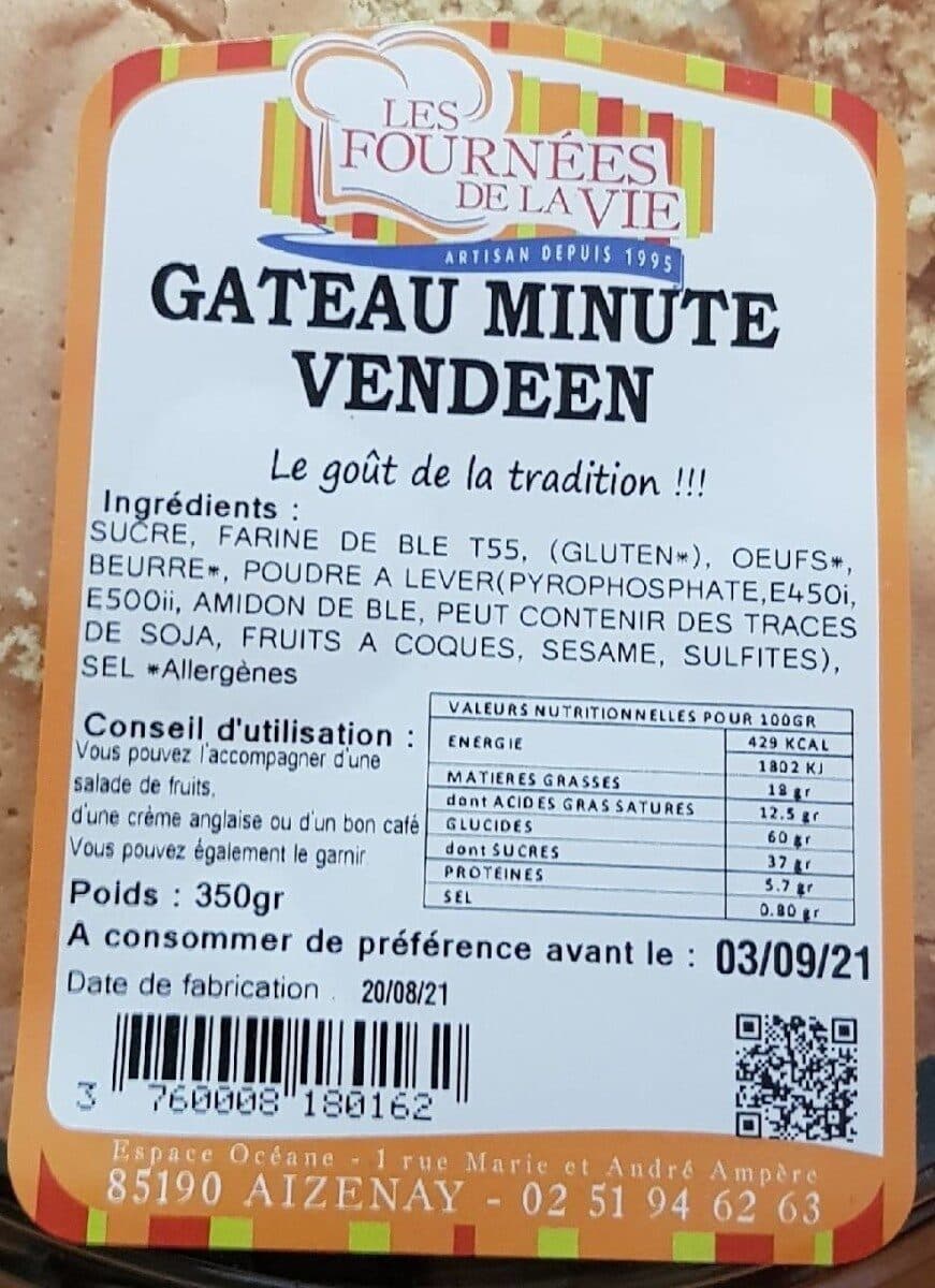 Les Fournées De La Vie Gâteau minute vendéen packshot