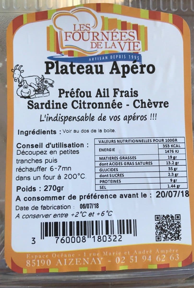 Les Fournées De La Vie Plateau Apéro packshot
