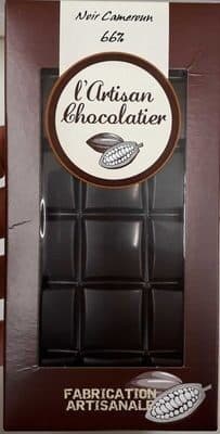 l'artisan Chocolatier Noir Cameroun 66% packshot