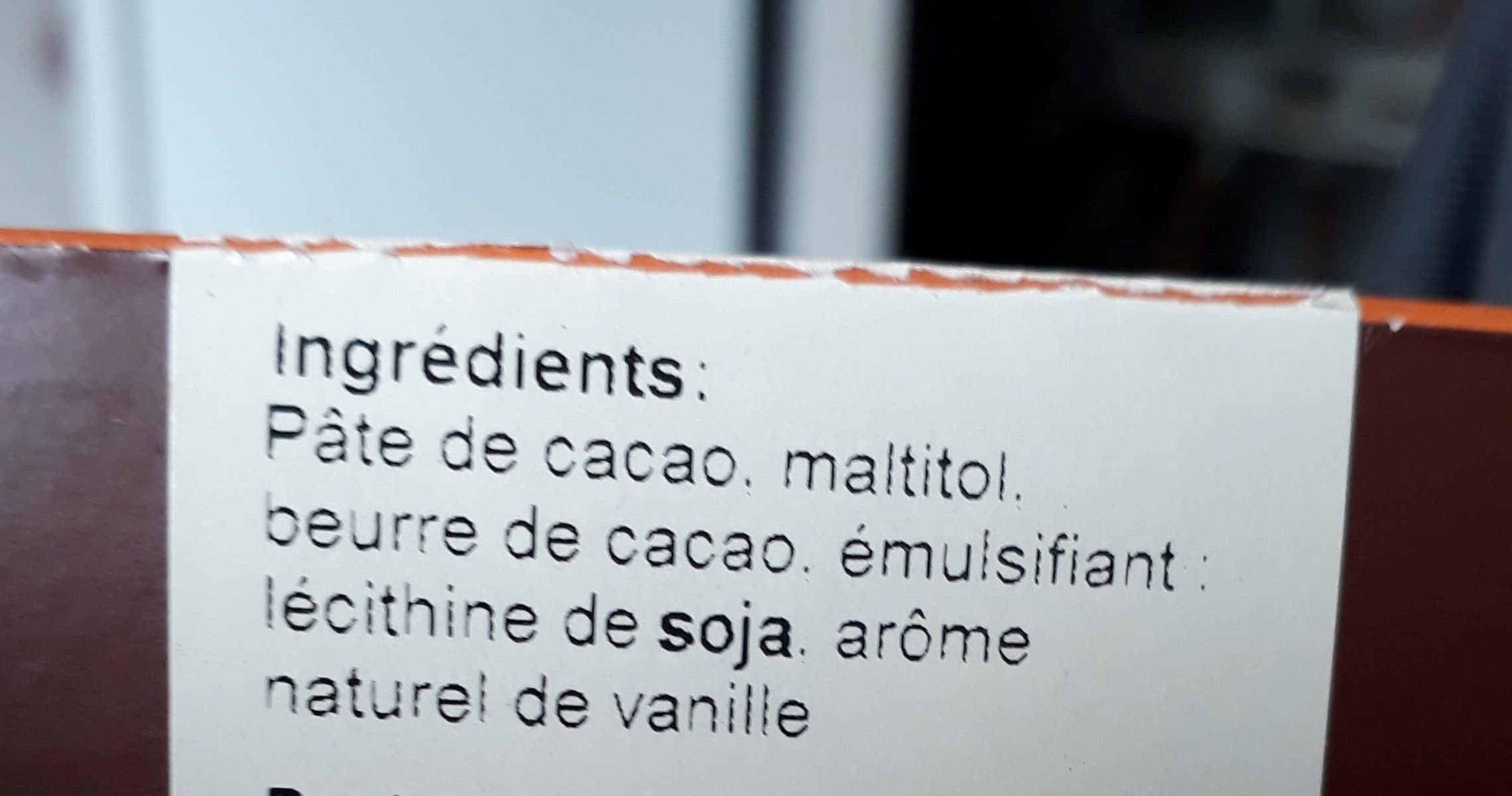 L'Artisan Chocolatier Noir sans sucre packshot