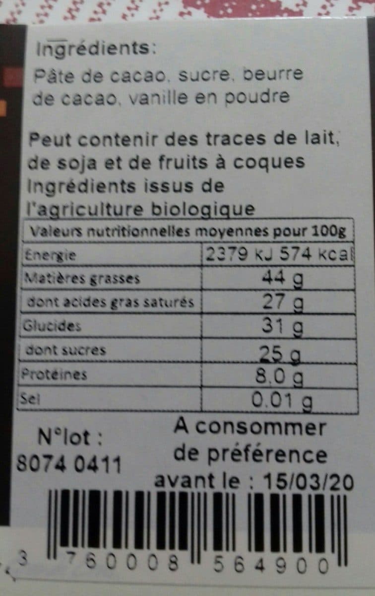 Ile de Ré Chocolats Saint Domingue noir 72% packshot