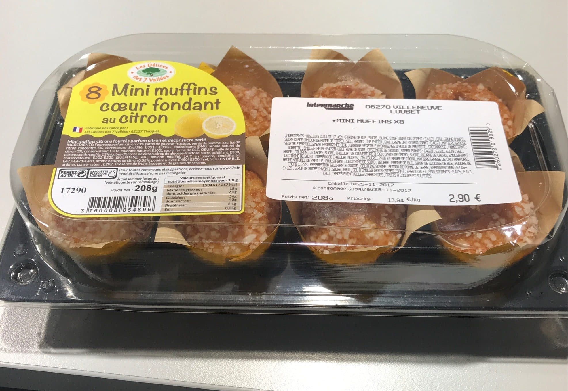 Les Delices Des 7 Vallees Mini muffin coeur fondant au citron packshot