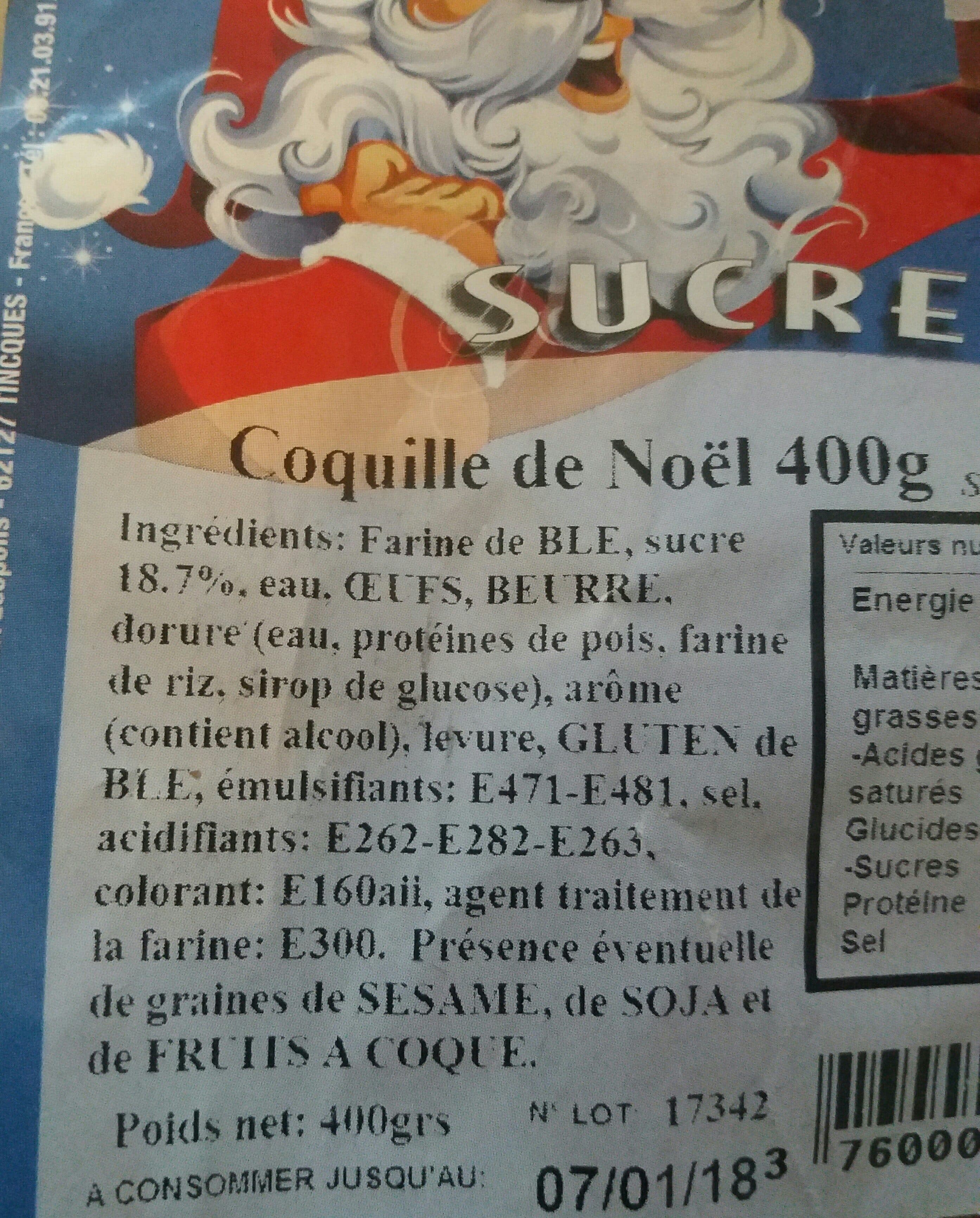 Les Délices des 7 Vallées Coquille de Noël Sucre packshot