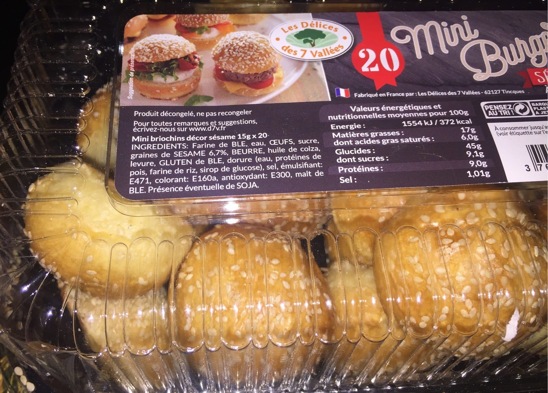 Les Delices Des 7 Vallées Mini burgers sésame packshot